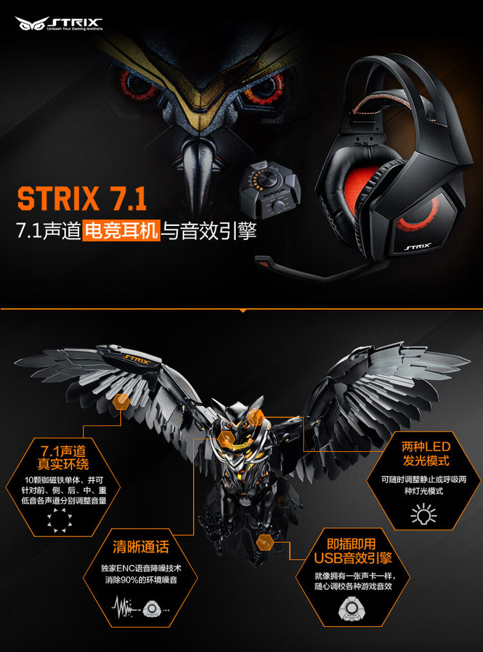 华硕 Strix 7.1电竞耳机