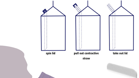 Inbuilt straw of milkbox