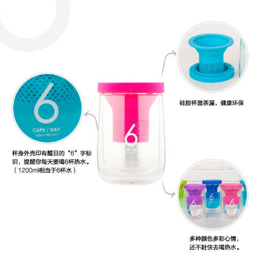 花色优品双层隔热杯玻璃