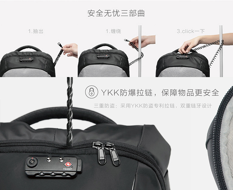 clickpack立体防盗背包