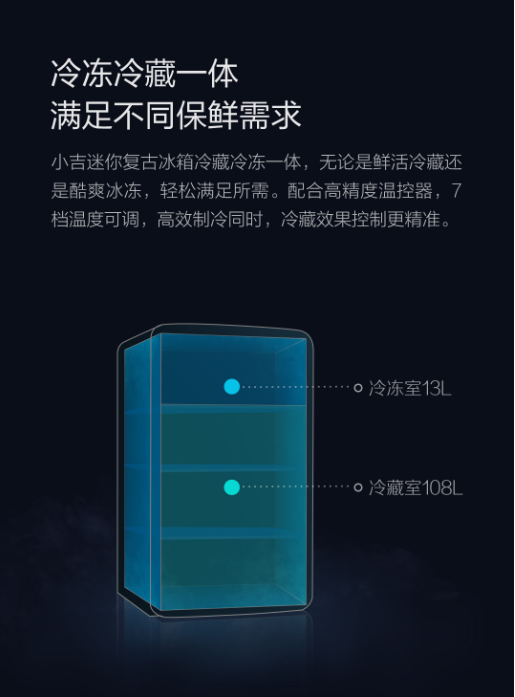 小吉迷你复古冰箱light系列