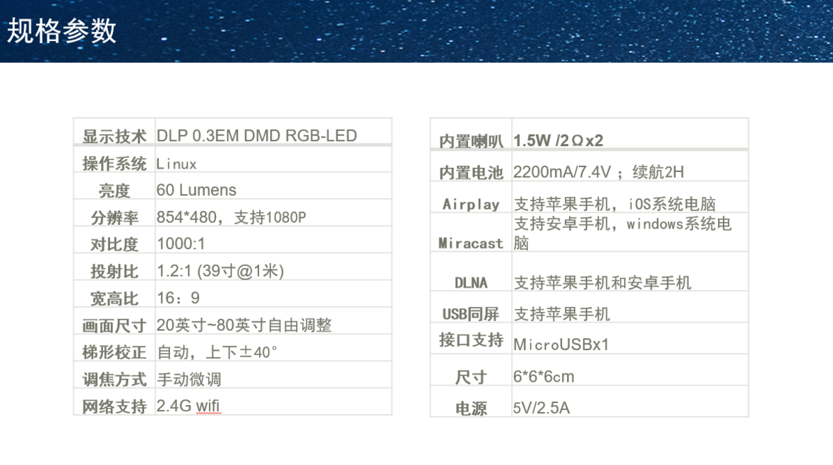 K1手机投屏微投影